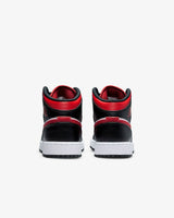 Nike Air Jordan 1 Mid Fire Red Bred Toe White