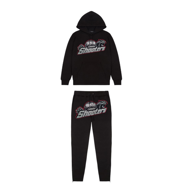 Trapstar Shooters Hoodie Tracksuit - Blackout Version