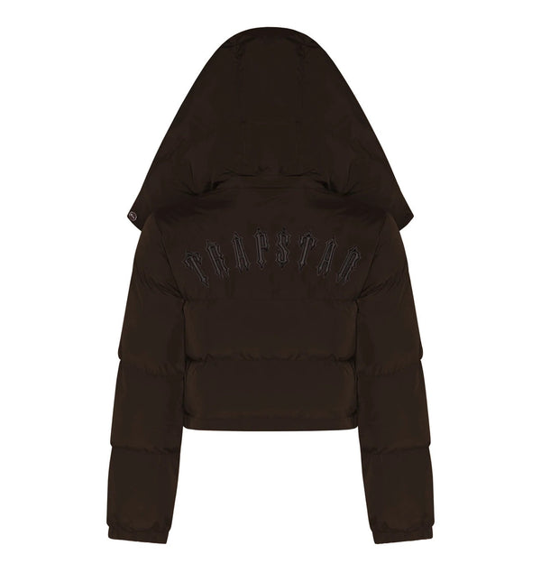 Trapstar Women's Irongate Detachable Hooded Puffer Jacket - Brown