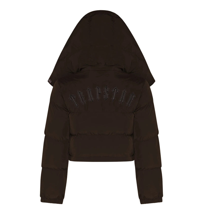 Trapstar Women's Irongate Detachable Hooded Puffer Jacket - Brown