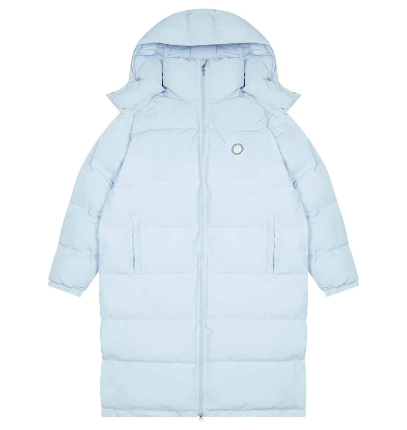 Trapstar Long Irongate Detatchable Hooded Puffer Jacket - Ice Blue