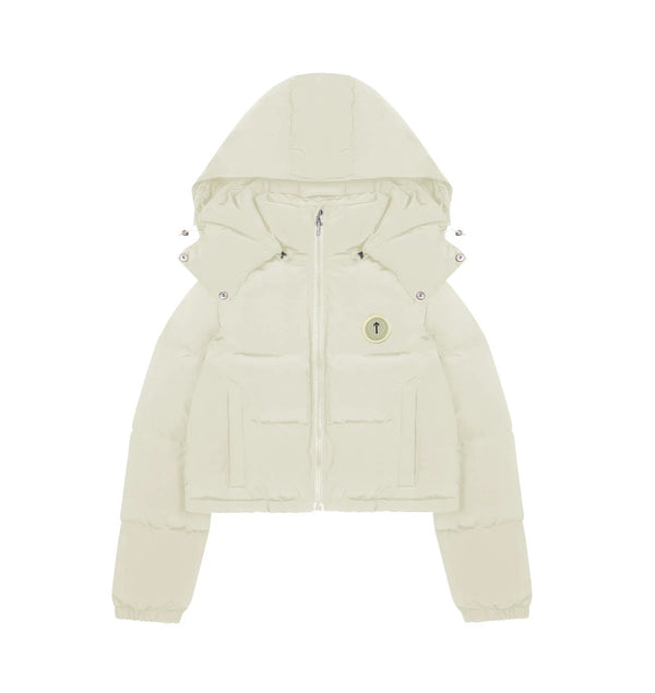 Trapstar Women's Irongate Detachable Hooded Puffer Jacket - Cream