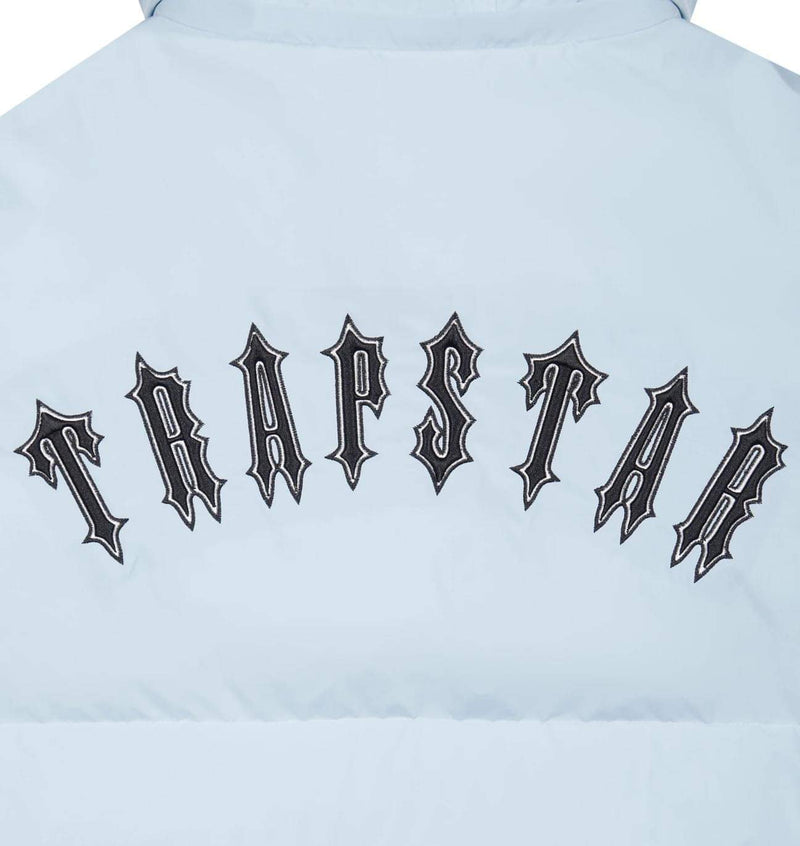 Trapstar Long Irongate Detatchable Hooded Puffer Jacket - Ice Blue