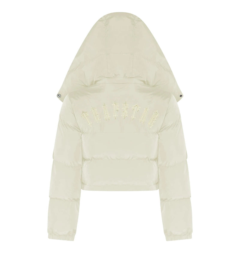 Trapstar Women's Irongate Detachable Hooded Puffer Jacket - Cream