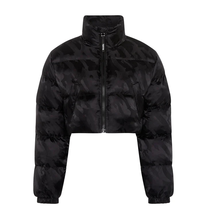 Trapstar Women's Cropped T Jacquard Puffer Jacket - Black